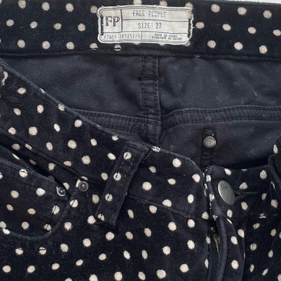 Free People Velvet Skinny Pants Polka Dot Cropped - Picture 5 of 10